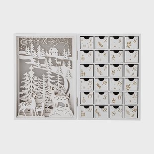 Bloomingville Elimar adventskalender met verlichting Wit