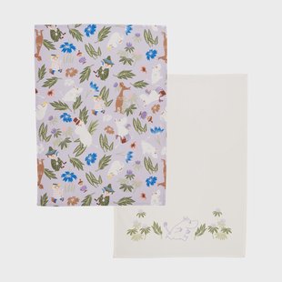 Moomin Arabia Moomin theedoek 50x70 cm 2-delig Lila-off-white