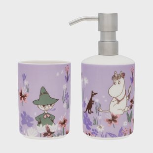 Moomin Arabia Moomin zeepdispenser en tandenborstelhouder Bloementuin