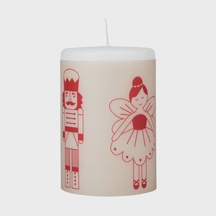 Broste Copenhagen Fairy Tale kaars 12 cm Wit-rood