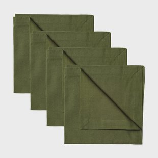 Linum Robert servet 4-pack Donker olijfgroen Linum Robert servet 4-pack Donker olijfgroen