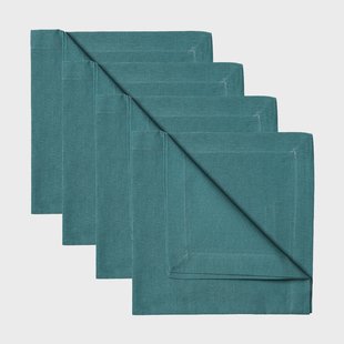 Linum Robert servet 4-pack Donker grijsturkoois