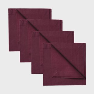 Linum Robert servet 4-pack Bourgondisch rood