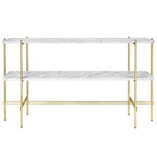 Gubi TS Sidetable 120x30x72 Messing/wit Marmer