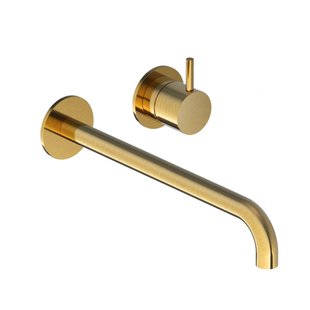 Hotbath Cobber afbouwdeel inbouw wastafelmengkraan en 25 cm uitloop geborsteld messing (goud) PVD CB005EXT25BBP