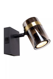 Lucide Upton - wandlamp met schakelaar - 9,6 x 7 x 12,5 cm - gerookt