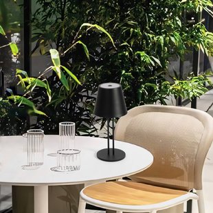 Lindby LED oplaadbare tafellamp Janea TWIN, zwart, metaal