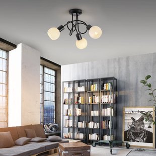 JUST LIGHT. GmbH JUST LIGHT. Loki plafondlamp, 3-lamps, rond, zwart, ijzer