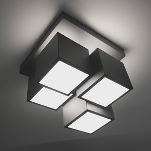 JUST LIGHT. GmbH JUST LIGHT. Plafondlamp Tetris, ijzer, 3000 K, zwart