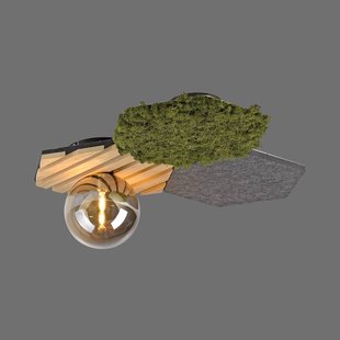 JUST LIGHT. GmbH JUST LIGHT. Groene Hex plafondlamp, ijzer, hout, mos