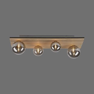 JUST LIGHT. GmbH JUST LIGHT. Groene Stika plafondlamp, lang, 4-lamps, hout