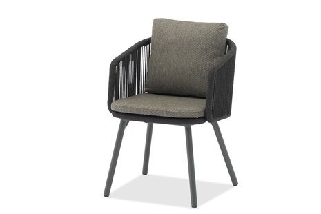 Ohio dining chair aluminium/rope - antraciet Ohio dining chair aluminium/rope - antraciet