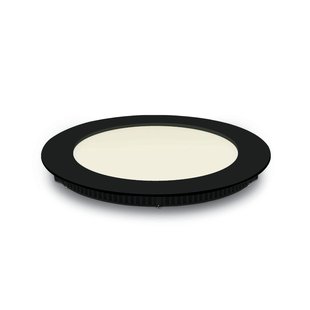 ONE Light Round Recessed Panel - inbouw plafondverlichting - Ø 17,3 x 2,2 cm - 12W LED incl. - IP40 - zwart - witte lichtkleur