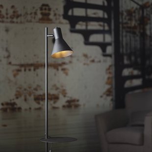 TK Lighting Vloerlamp Jump, zwart, verstelbaar, plank