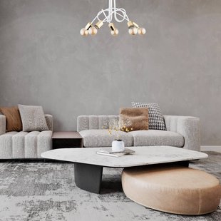 Alfa Tango plafondlamp, wit/goudkleurig, 5-lamps, Ø 55 cm