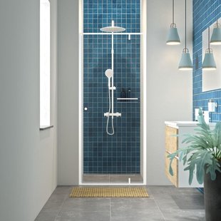 Draaideur Voor Nis Sealskin Contour 90x200 cm Helder Glas 6 mm Mat Wit