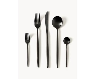 Mat geborstelde bestekset Shimmer, in verschillende setgroottes