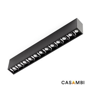 Faro Neso Point-12 - armatuur voor magnetische rail - 32 x 1,3 x 2,2 cm - 16W LED warm wit (3000K) incl. - zwart