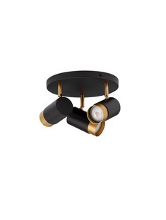 Nova Luce Pogno - opbouwspot 3L - Ø 22 x 14 cm - zandzwart en goud