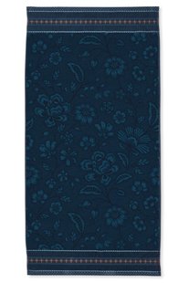 Pip Studio Grote Handdoek Jasmin Jacquard Donkerblauw 70x140cm
