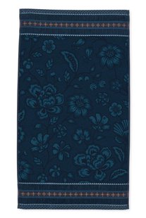 Pip Studio Badhanddoek Jasmin Jacquard Donkerblauw 55x100cm