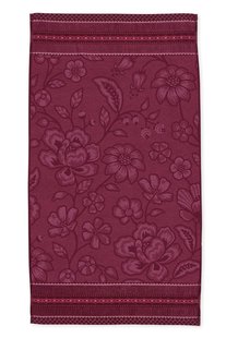Pip Studio Badhanddoek Jasmin Jacquard Donkerroze 55x100cm