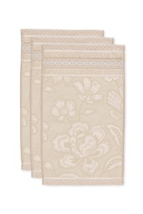 Pip Studio Gastendoek Set/3 Jasmin Jacquard Zand 30x50cm