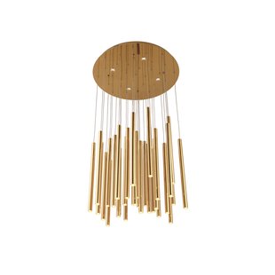 Maxlight Organic - hanglamp - Ø 62 x 190 cm - 33 x 1W + 4 x 3W dimbare LED incl. - goud