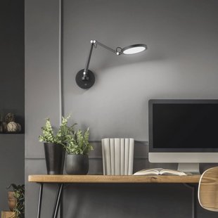 Fabas Luce Regina LED wandlamp, zwart, CCT, dimbaar, instelbaar