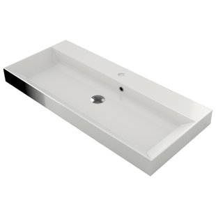 Wastafel Gliss Design Lako 100 cm 1 Kraangat Mat Wit