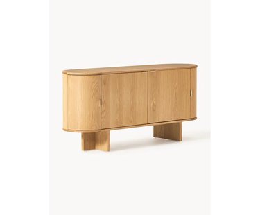 Houten dressoir Zumi met afgeronde hoeken