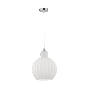 Nova Luce Odell - hanglamp - Ø 28 x 120 cm - opaal en chroom