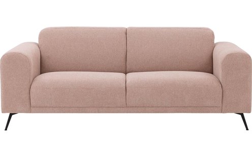 Goossens Bank Shallow roze, stof, 2,5-zits, stijlvol landelijk