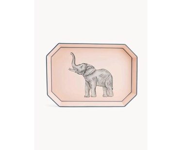 Handbeschilderd decoratief dienblad Fauna met olifantenmotief