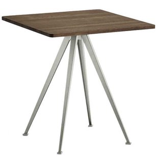 Hay Pyramid Caf&eacute; 21 Tafel 70x70 Gerookt Eiken Onderstel Beige