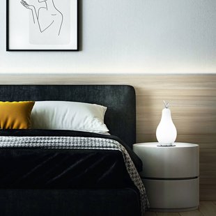 Fabas Luce Wilma LED tafellamp, messing/wit, bolvormig, dimbaar