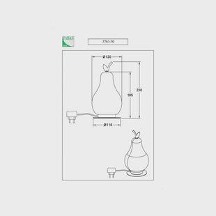 Fabas Luce Wilma LED tafellamp, oranje/messing, bolvormig, dimbaar