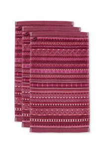 Pip Studio Gastendoek Set/3 Geometric Print Donkerroze 30x50cm