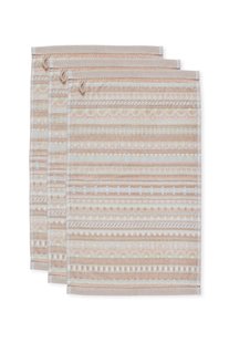 Pip Studio Gastendoek Set/3 Geometric Print Zand 30x50cm