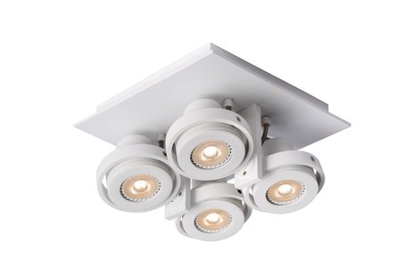 Lucide Landa - opbouwspot - 23 x 23 x 12,5 cm - 4 x 5W dimbare LED incl. - dim to warm - wit