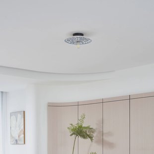 Wandlamp Lucande Faelira, blauw/wit, keramiek