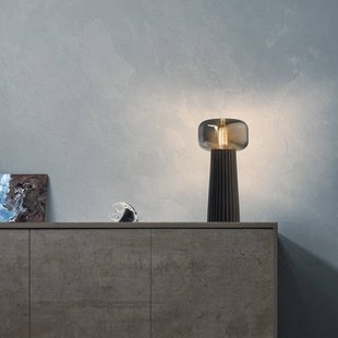 Mantra Iluminación Faro tafellamp, glas, kunststof, fitting E27, zwart