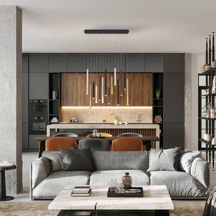 Mantra Iluminación Hanglamp Cala, 14-lichts, lang, aluminium, ijzer