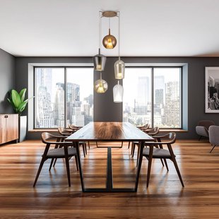 Mantra Iluminación Hanglamp Elsa, glas, 5-lamps, brons, helder, chroom, koper