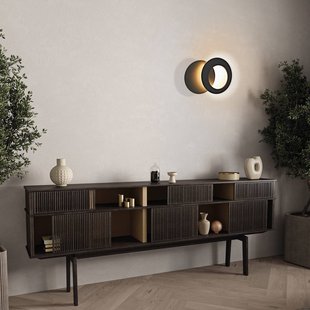 Mantra Iluminación Toronto LED wandlamp, zwart, Ø 22 cm, aluminium, verstelbaar