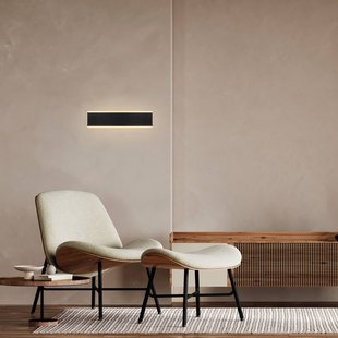 Mantra Iluminación Nelson LED wandlamp, breedte 30,5cm, zwart, CCT, omhoog/omlaag