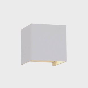 Mantra Iluminación Davos LED buitenwandlamp, wit, hoekig, dimbaar, aluminium