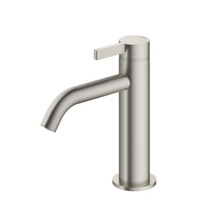 Wastafelmengkraan Hotbath Ace 1-Hendel Gebogen 15.5 cm Geborsteld Nikkel