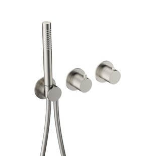 Inbouw thermostaat - Afbouwdeel Hotbath Ace Met 2-Weg Stop-Omstel Met Handdouche/ Doucheslang Geborsteld Nikkel