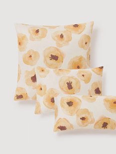 Katoensatijnen kussenhoes Fiorella met bloemenprint